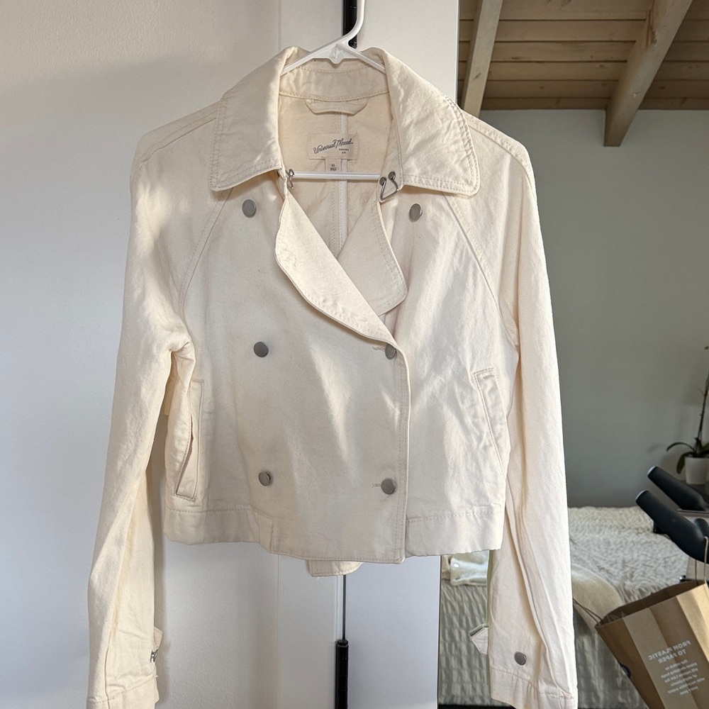 Universal Thread Cream Double-Breasted Jean Jacket